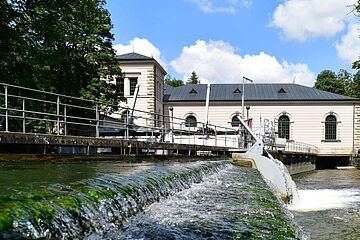 Außenansicht vom Hochablass Wasserwerk in Augsburg